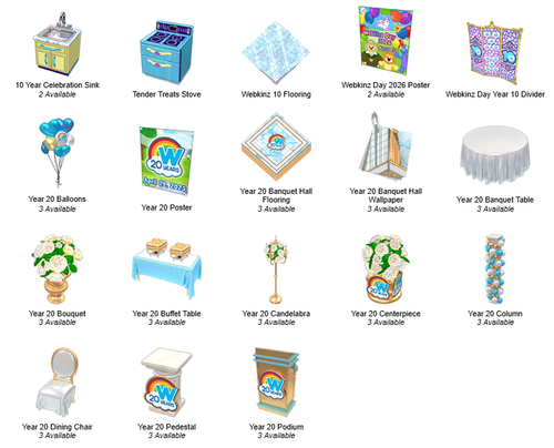 Webkinz Online Items - Pick 3 for $3 (see description)