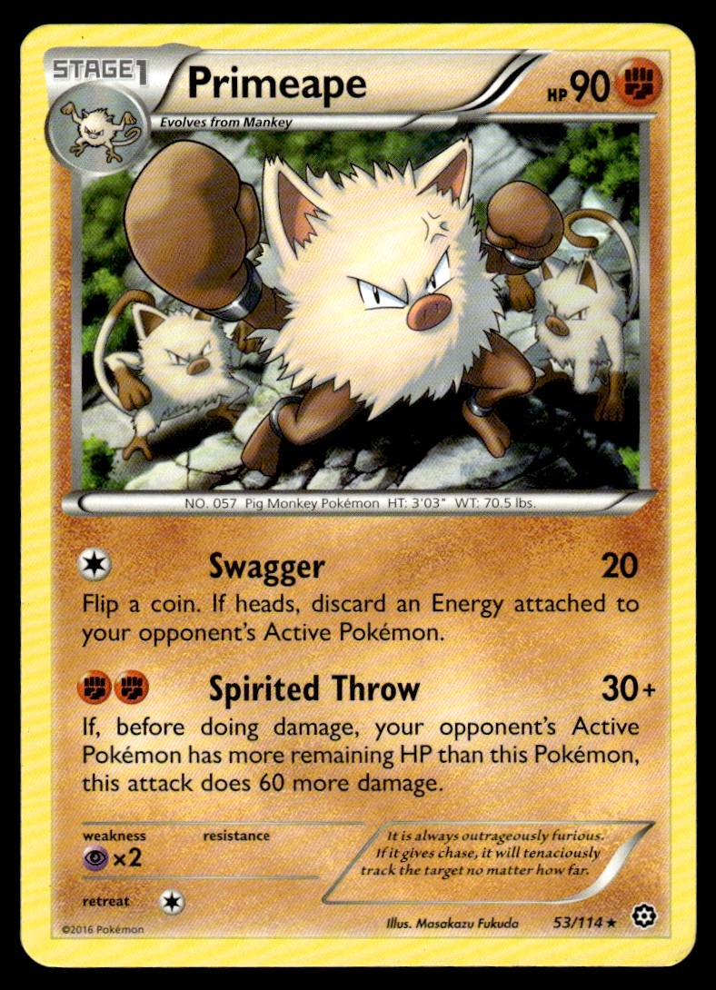 2016 XY - Steam Siege Primeape Stage 1/Rare #53