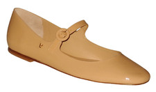 NEW Larroude BLAIR Ballet Flat Tan PATENT Leather Handmade In Brazil 7.5 MSP 315