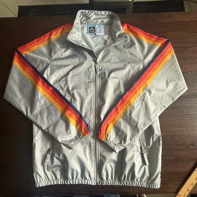 ALDI Jacket Medium Capsule Collection Gray Windbreaker Zip Up Silver Unisex T84