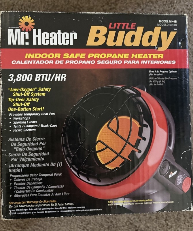 Mr. Heater Little Buddy MH4B Portable Propane Heater 3800 BTU/HR Tested Working