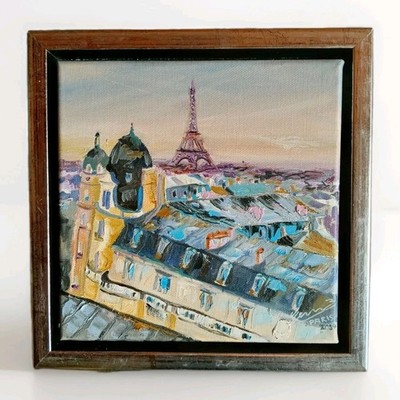 Paris    Gerahmtes Öl-Original auf Leinwand von Bernhard Gerner   20 x 20 cm)