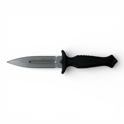 Wartech Double Edged Fixed Blade Dagger 3Cr13 Steel G10 Handle Black New