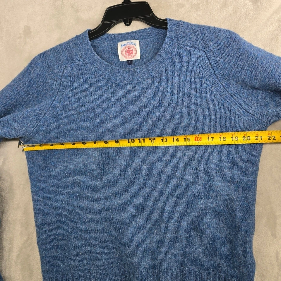 Suéter de Lana J Press Peludo Perro Grande* Azul Cuello Redondo Manga Larga Lana Unisex Foto 4 de 4