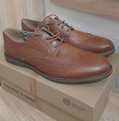 Pierre Cardin Herren Lederschuhe Businessschuhe Cognac Gr. 40