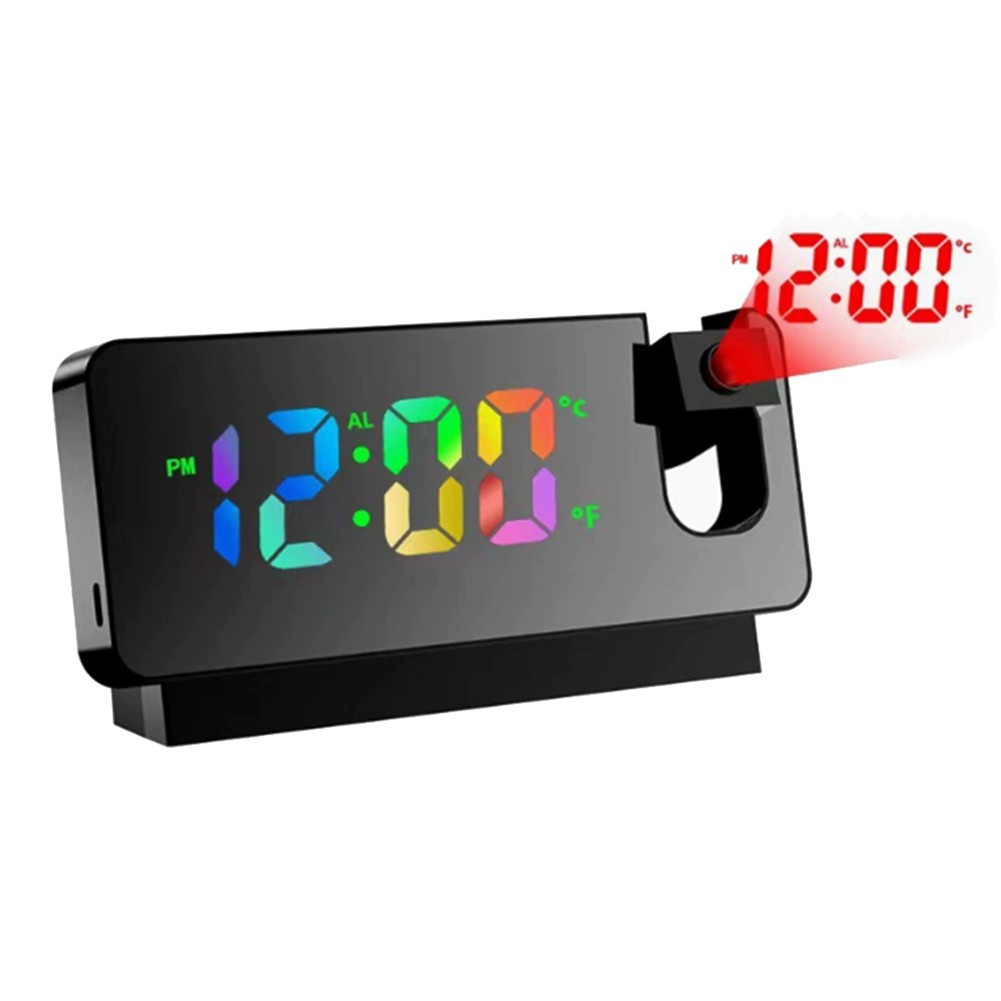 Reloj de Proyección con Espejo Luminoso, Pantalla LED Grande, Reloj de Proy6957