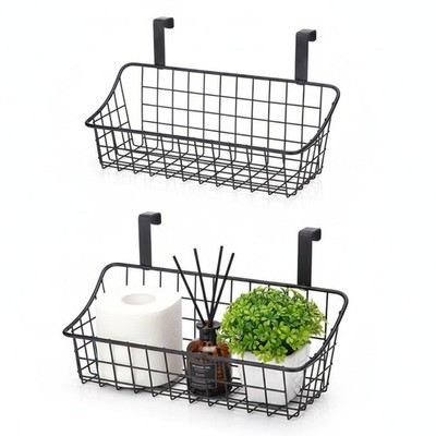 Basket with hook Grid Storage Basket, Hang it behind a door or on a railing, ...