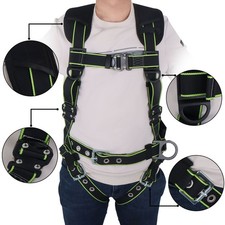 Heavy-Duty Full-Body Premium Safety Harness with Thick Support Belt, D-Rings