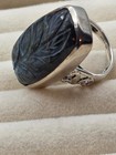 32.25ctw Malagasy Labradorite Carved Ring Sterling Silver Size 7 — photo 5