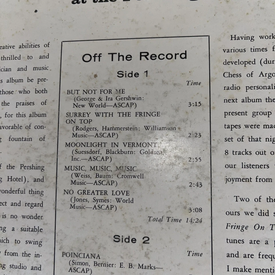 Ahmad Jamal Trio At The Pershing But Not For Me 1958  LP-628 VG+  - Image 4 of 4