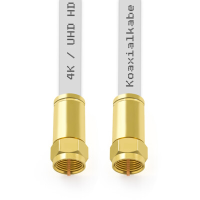 Koaxialkabel mit F-Anschlussstecker TV-Sat Kabel 135dB F-Stecker Full HD 4K UHD 