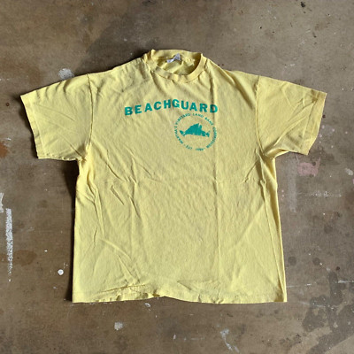 80s VINTAGE MARTHA'S VINEYARD BEACH LIFEGUARD BEACHGUARD T-SHIRT SZ M CAPE COD