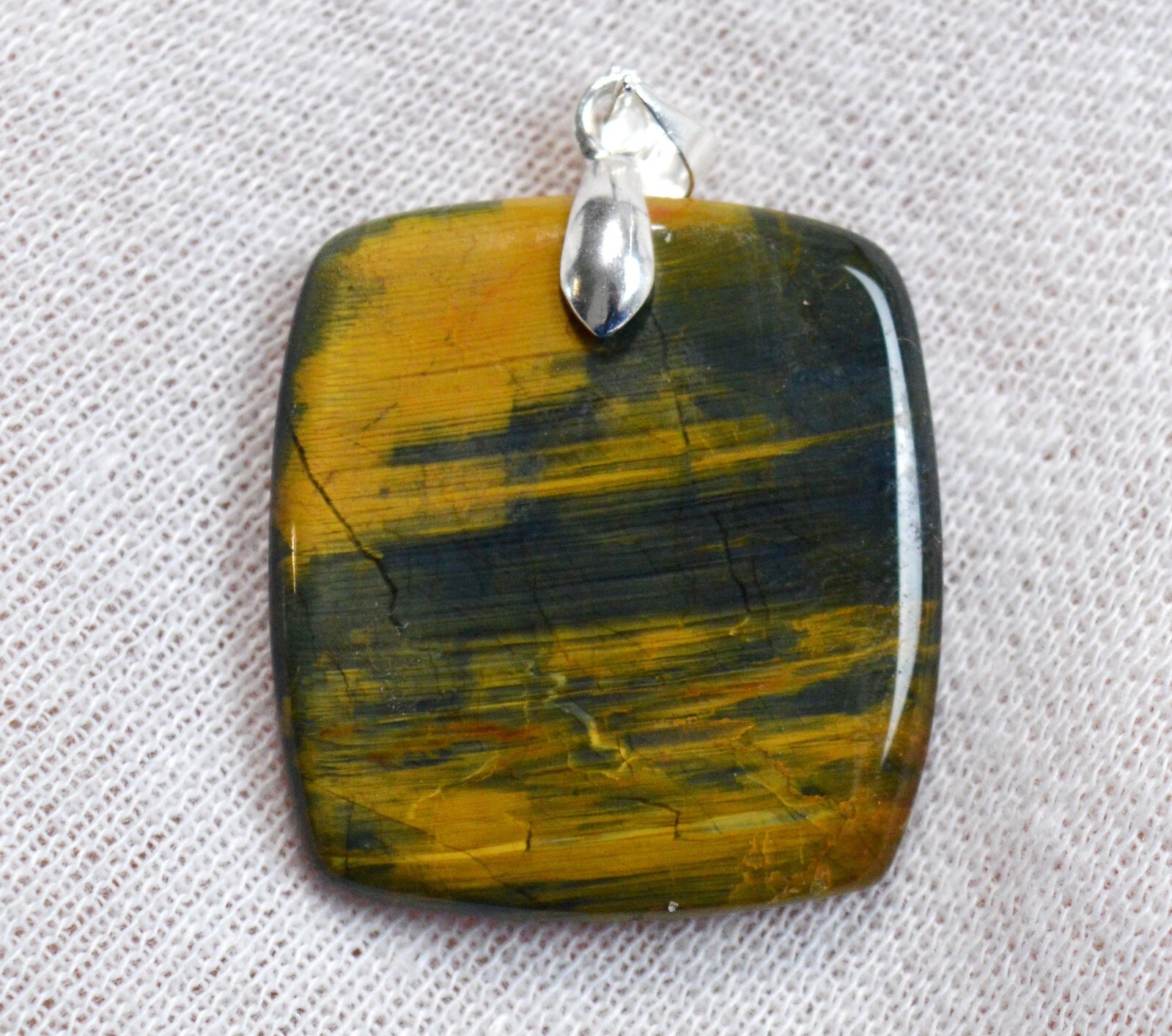 Pendentif cabochon en Pietersite Nellite de Namibie de 40 carats pour collier unique