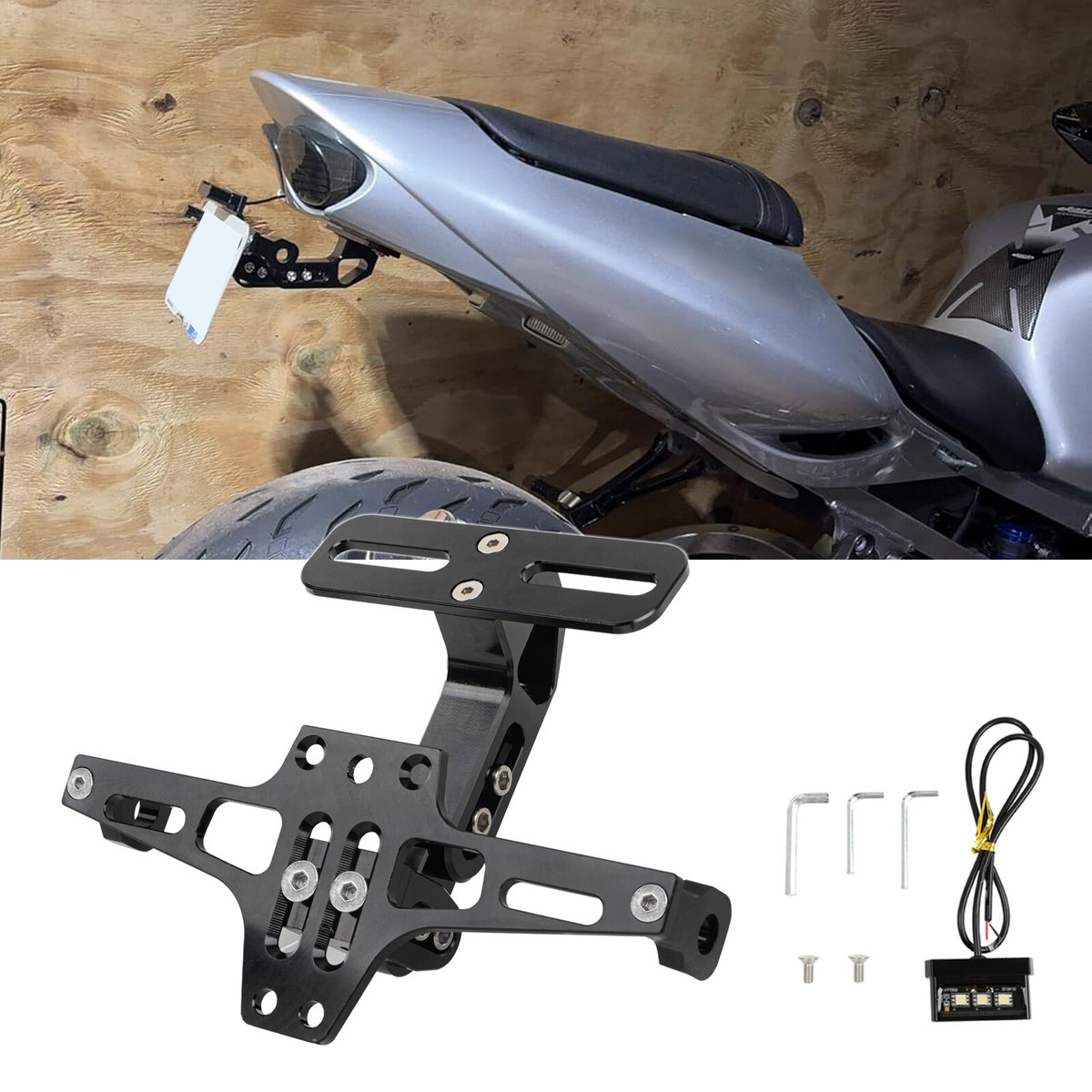 For Triumph Daytona 660 License Plate Bracket LED Rear Light