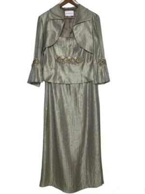 green emerald velvet dress Long Mother of the Bride 2 Piece Formal Bolero Dress Sale sheerdreamz