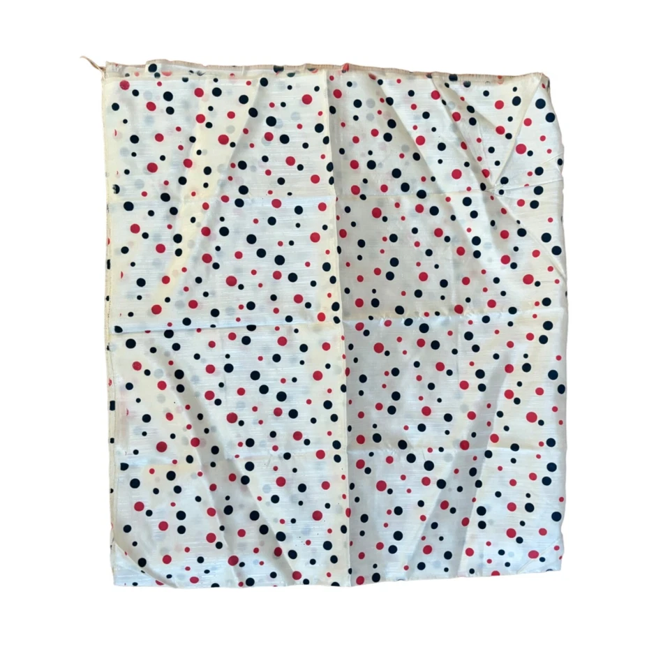 Vintage Shiny Polka Dot Fabric Pink Blue Dots Acetate Sheer Material - Image 2 of 4