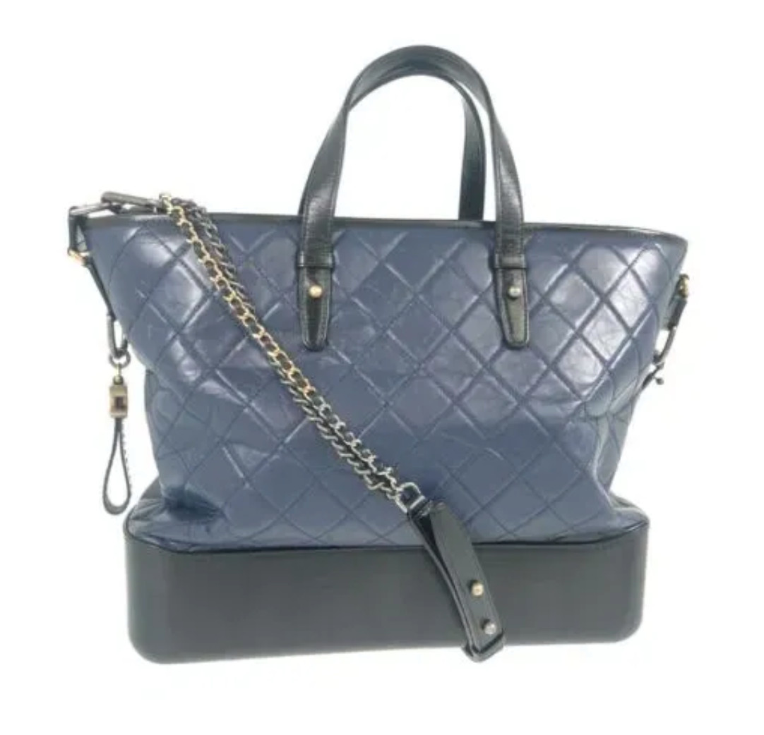 Authentic Pre-owned CHANEL Aged Calfskin Quilted Large Gabrielle