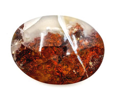 43ct Natural Moss Agate Oval Cabochon Landscape Agate Untreated, Unheated