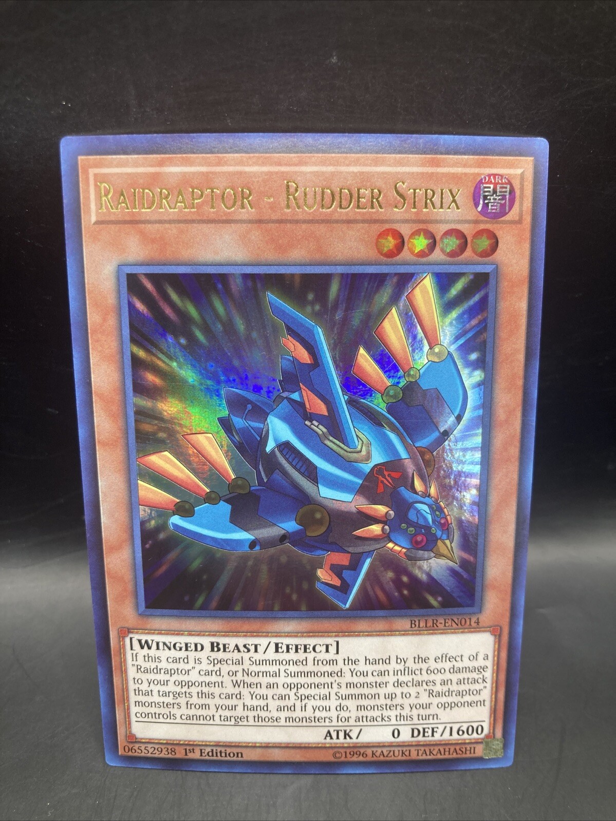 Raidraptor Rudder Strix BLLR-EN014 Battles of Legend Lights Revenge 1st Edition Ultra Rare