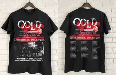 Cold Band Celebrating 25 Years Tour T Shirt Full Size S-5XL 2-sides K601