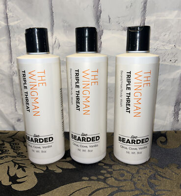 3 Packs, Live Bearded Beard / Hair / Body Wash - The Wingman Triple Threat 8 oz