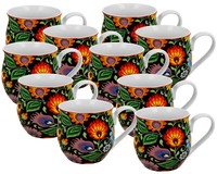 10Er Set Duo Etno Becher 500 Ml Etnic New Bone China Porzellan
