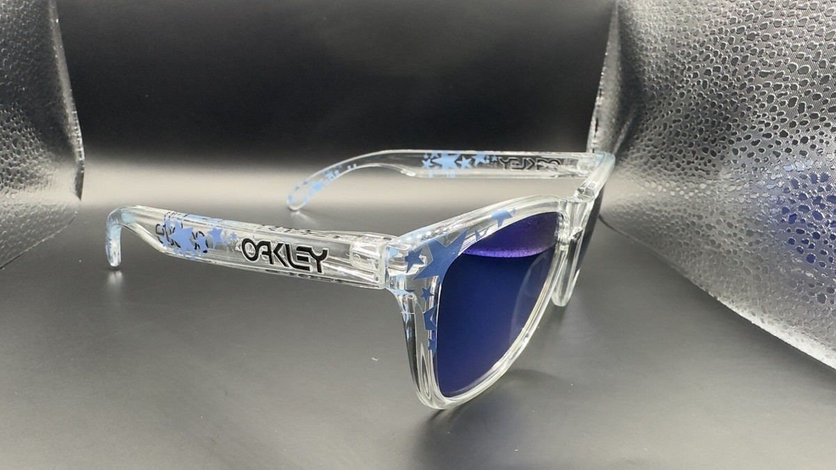 Oakley Frogskin Colette Star White w/ Blue Iridium Lenses | eBay