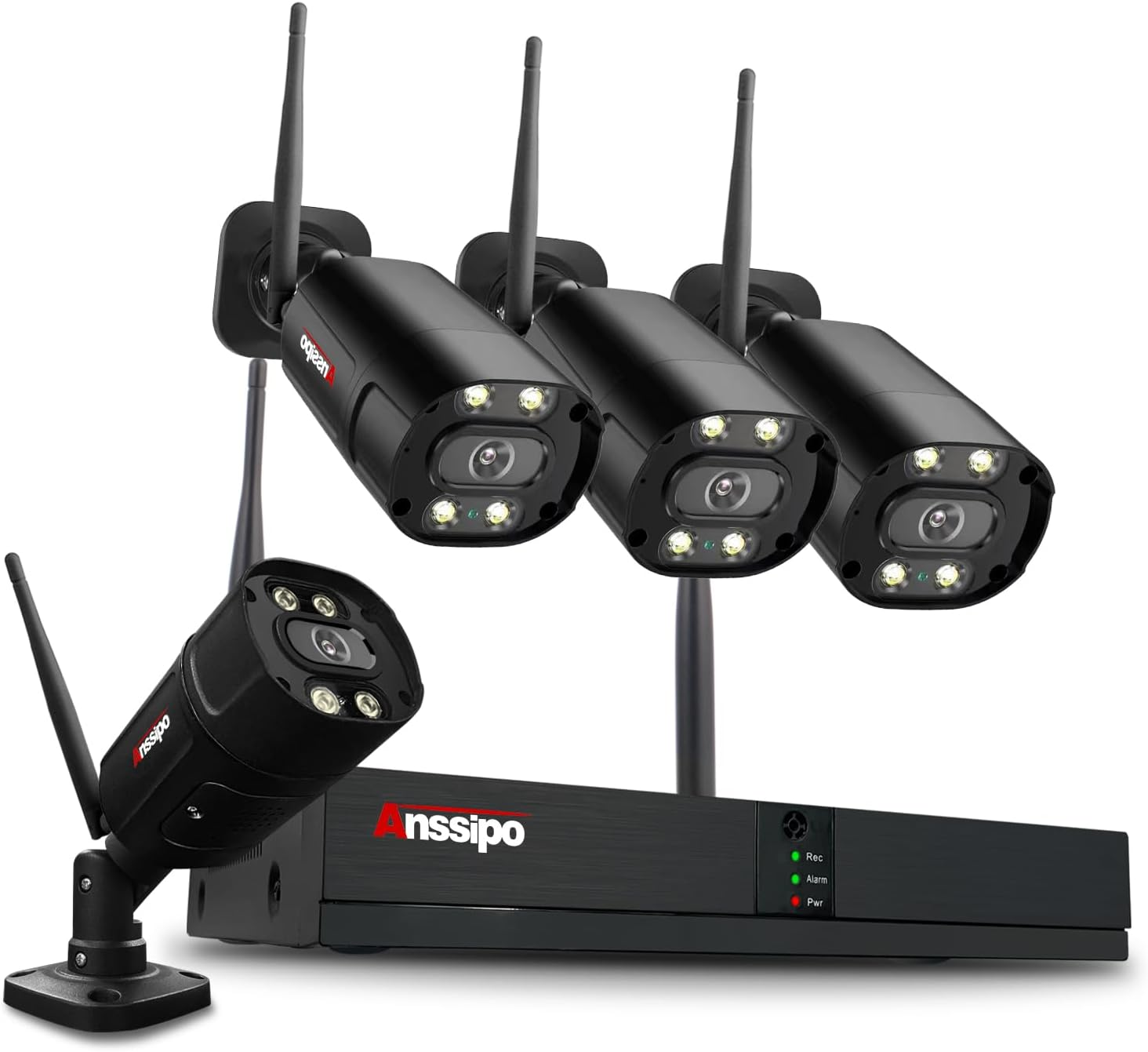 [Two Way Audio, AI Face/Motion Detection] 4K Security Camera System Wireless, H.