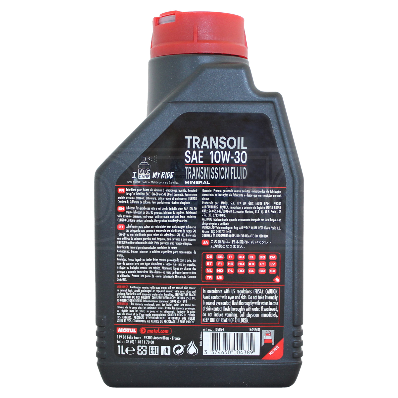 Motul Transoil 10w30 10w30 Mineral EP Motorcycle Wet Clutch Gear Oil 1