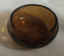 Round Amber-Brown Open Salt Cellar - 2" diameter