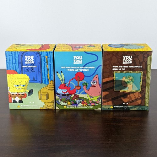 Youtooz 3 Figure Meme Bundle - SpongeBob Heading Out Patrick Inside Squidward - Picture 8 of 12