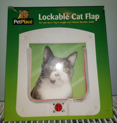 Neue Petplace abschließbare Katzenklappe für Katzen bis 7 kg