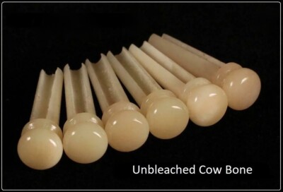 MusicianAtHeart UNBLEACHED BONE Bridge Pin Set Martin Acoustic Guitar