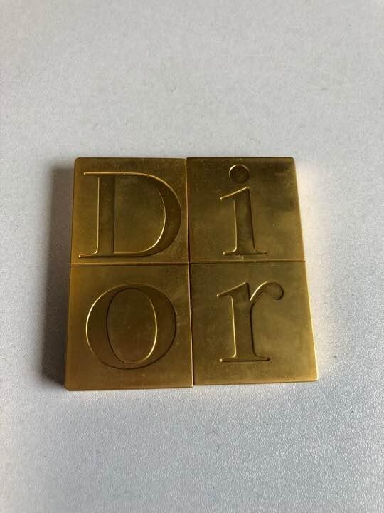Dior sliding compact mirror novelty Square Gold Logo 5.8×5.8