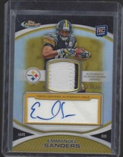 EMMANUEL SANDERS 2010 TOPPS FINEST RPA GOLD REFRACTOR PATCH AUTO RC #D 23/25