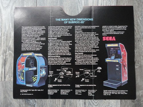 Subroc 3D Video Arcade Machine Flyer Original Sega Poster - 第 3/3 張圖片