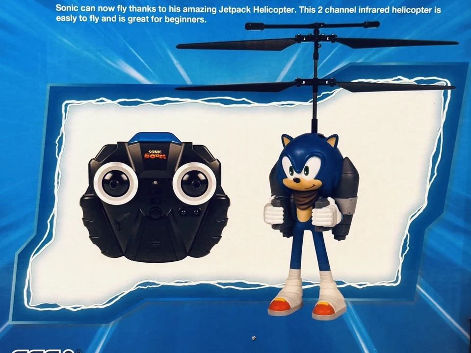 Sonic The Hedgehog Remote Control Boom Jetpack Helicopter Flying Figure 12” NIB - Image 4 of 4