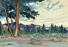 Morning of Mono Lake, High Sierra : Chiura Obata : Archival Art Print