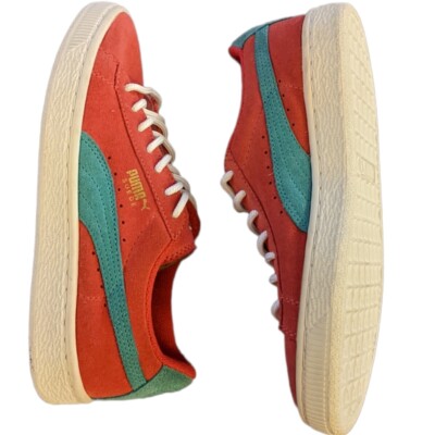 Puma pink and blue suede shoes size 3Y