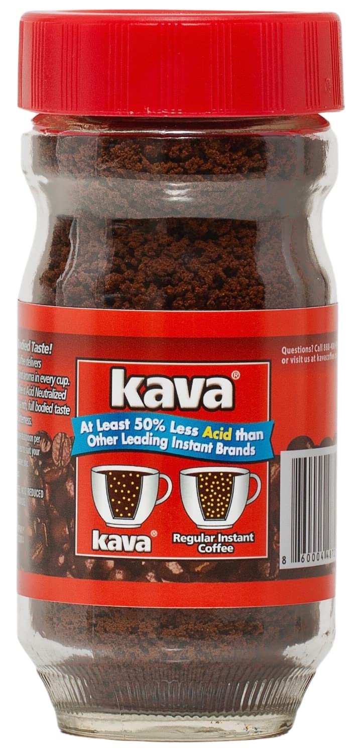 Kava Coffee Low Acid Neutralized Instant Coffee 4 Ounce (Pack of 3