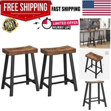 Industrial Counter Height Bar Stools - Set of 2, Easy Assembly  Comfort