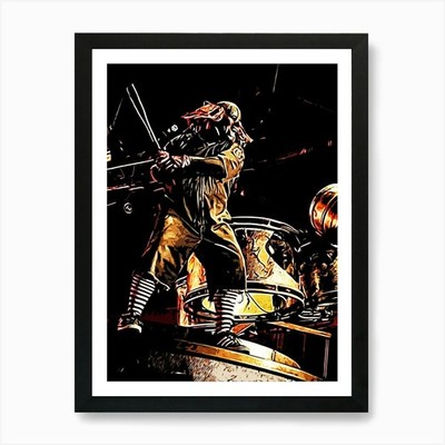 Clown spielt Trommeln Slipknot Band A gerahmtes Wandbild Poster Leinwanddruck Bild