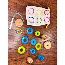 OG Lovevery Adventurer Play Kit Threadable Bead Kit Toy W/ Organic Cotton Bag