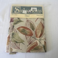 Vintage Selections 100 Cotton Tablecloth Falling Leaves 52" x 52" Square NEW