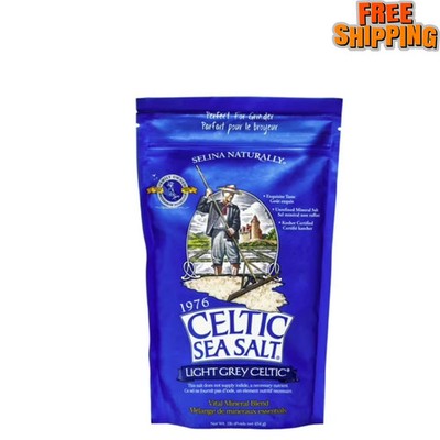Light Grey Celtic Sea Salt 1 Pound Resealable Bag   free shipping