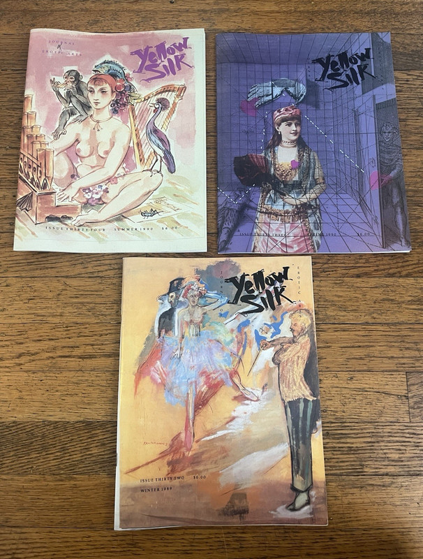 Yellow Silk Erotic Magazine Lot of 3 Issues #32 (1989), #33 (1990), #34 (1990)
