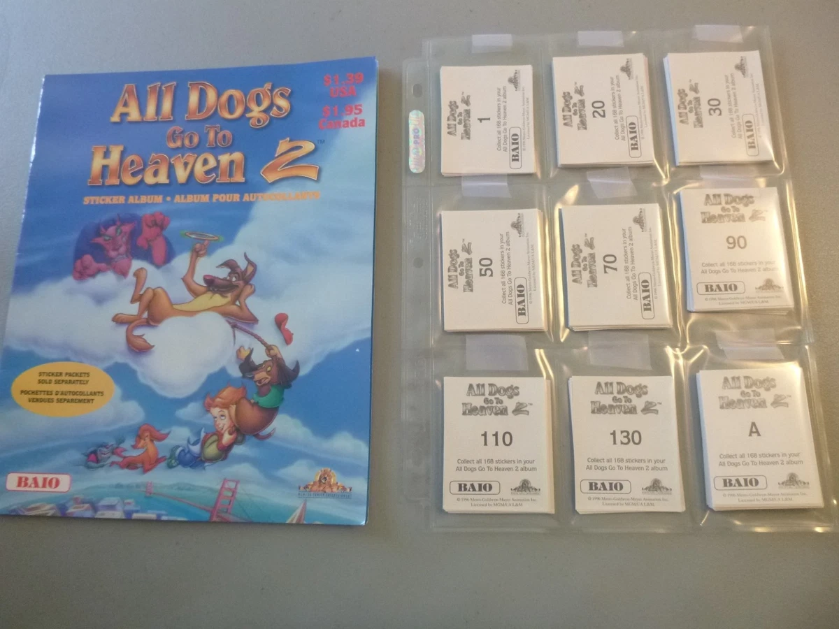 All Dogs Go To Heaven 2 - Empty Album and complete set of stickers 1-144 - NEW