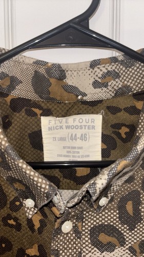 Five Four Nick Wooster Men’s Leopard Print SS Shirt Sz XXL - Picture 3 of 4