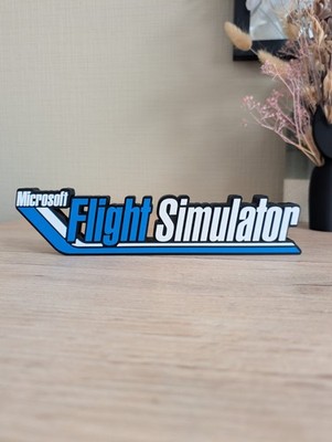 FLIGHT SIMULATOR Logo 3D Dekoration - Schild Luftfahrt Gaming - Setup SimLife