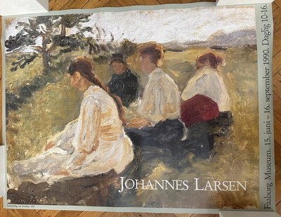 Johannes Larsen Sommerdag ved brinken Poster Print 1990 s Faaborg Museum 31 x24 